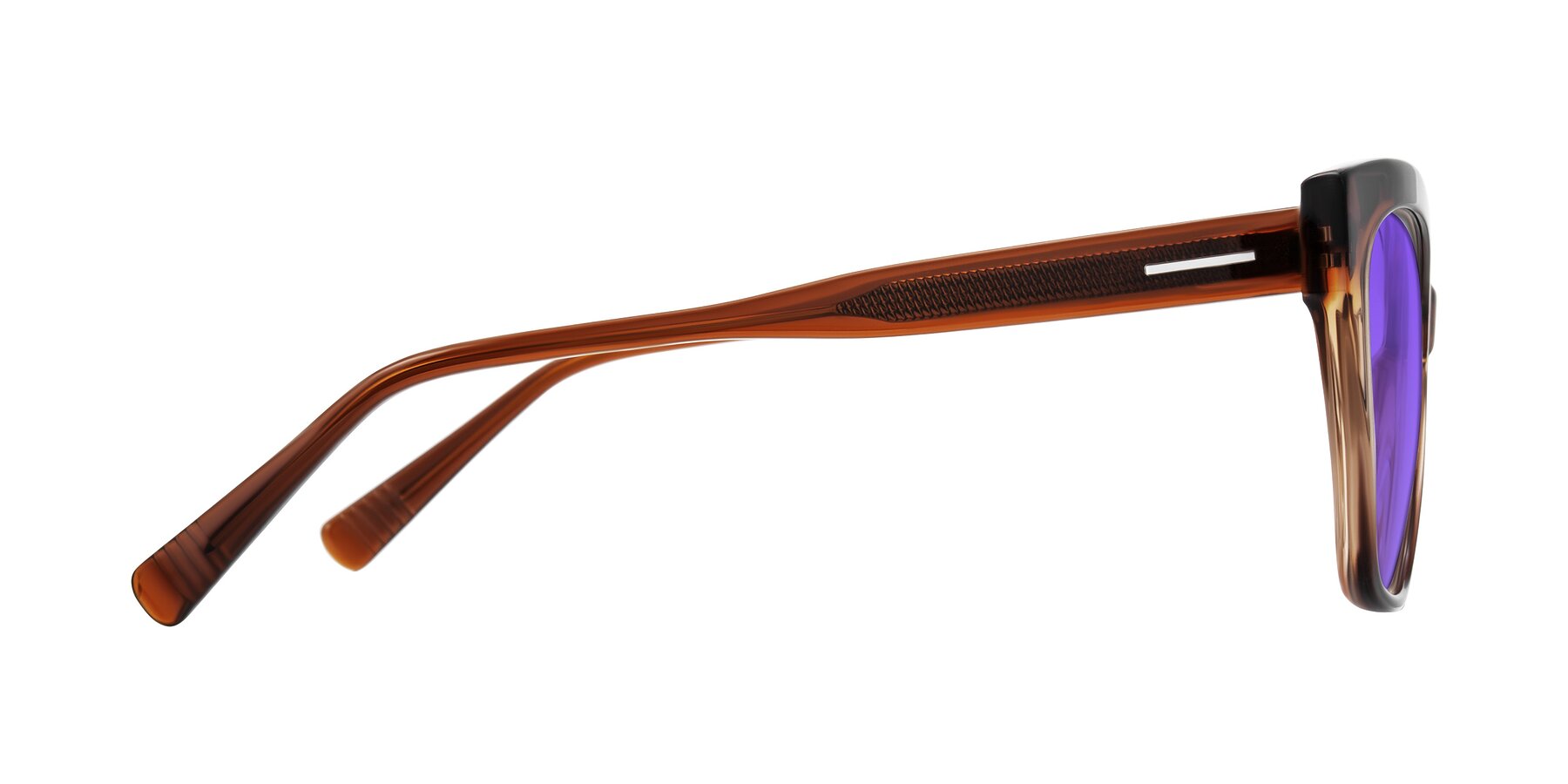 Side of Landecho in Gradient Brown with Purple Tinted Lenses