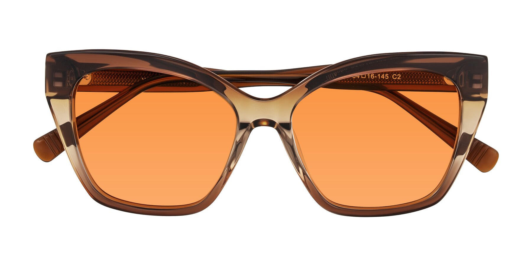 Folded Front of Landecho in Gradient Brown with Orange Tinted Lenses