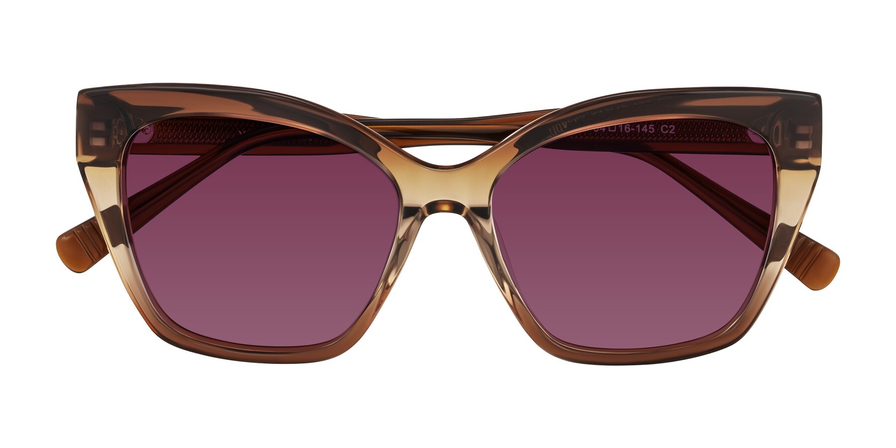 Folded Front of Landecho in Gradient Brown with Wine Tinted Lenses