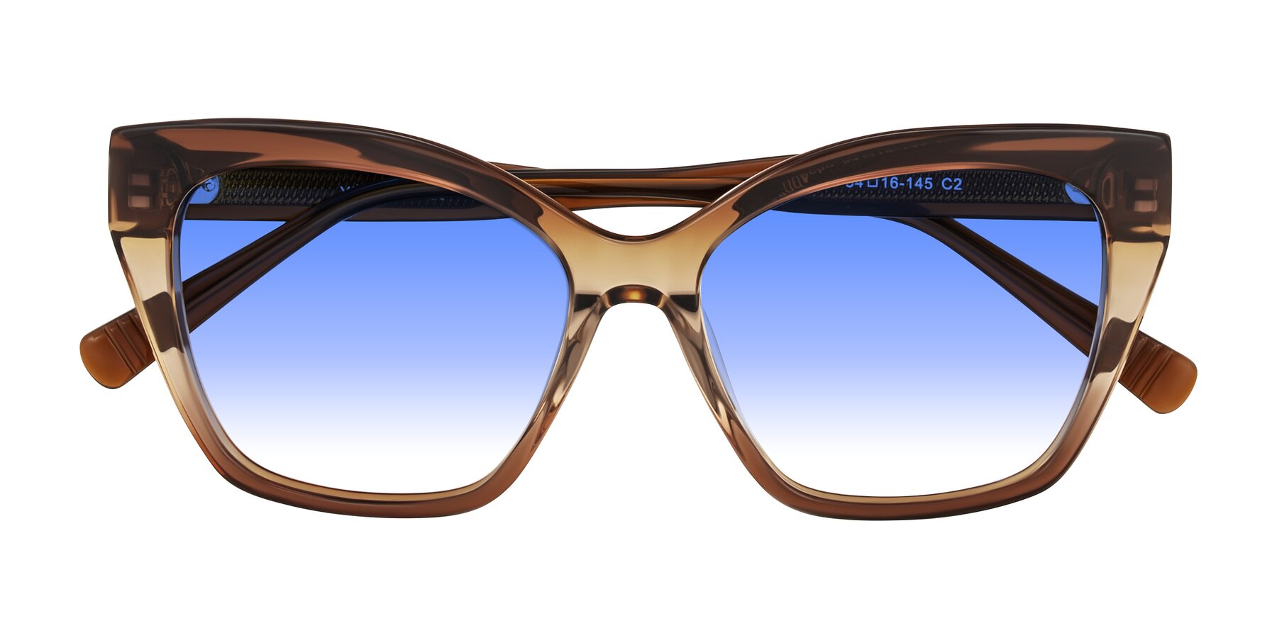Folded Front of Landecho in Gradient Brown with Blue Gradient Lenses