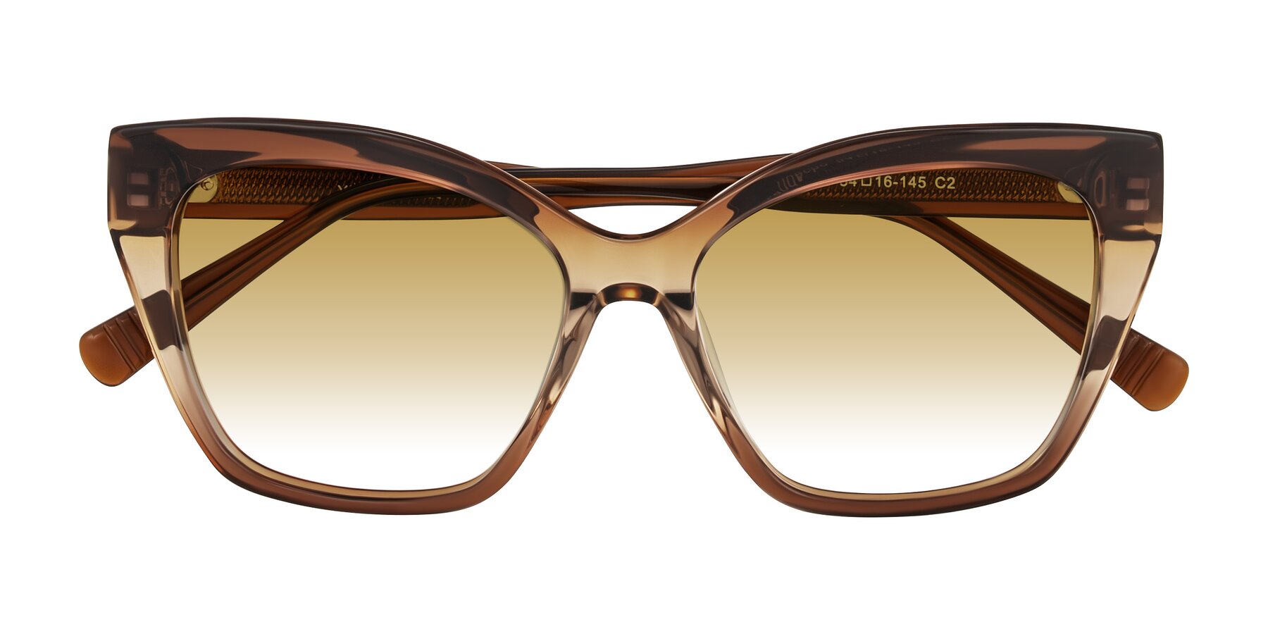 Folded Front of Landecho in Gradient Brown with Champagne Gradient Lenses