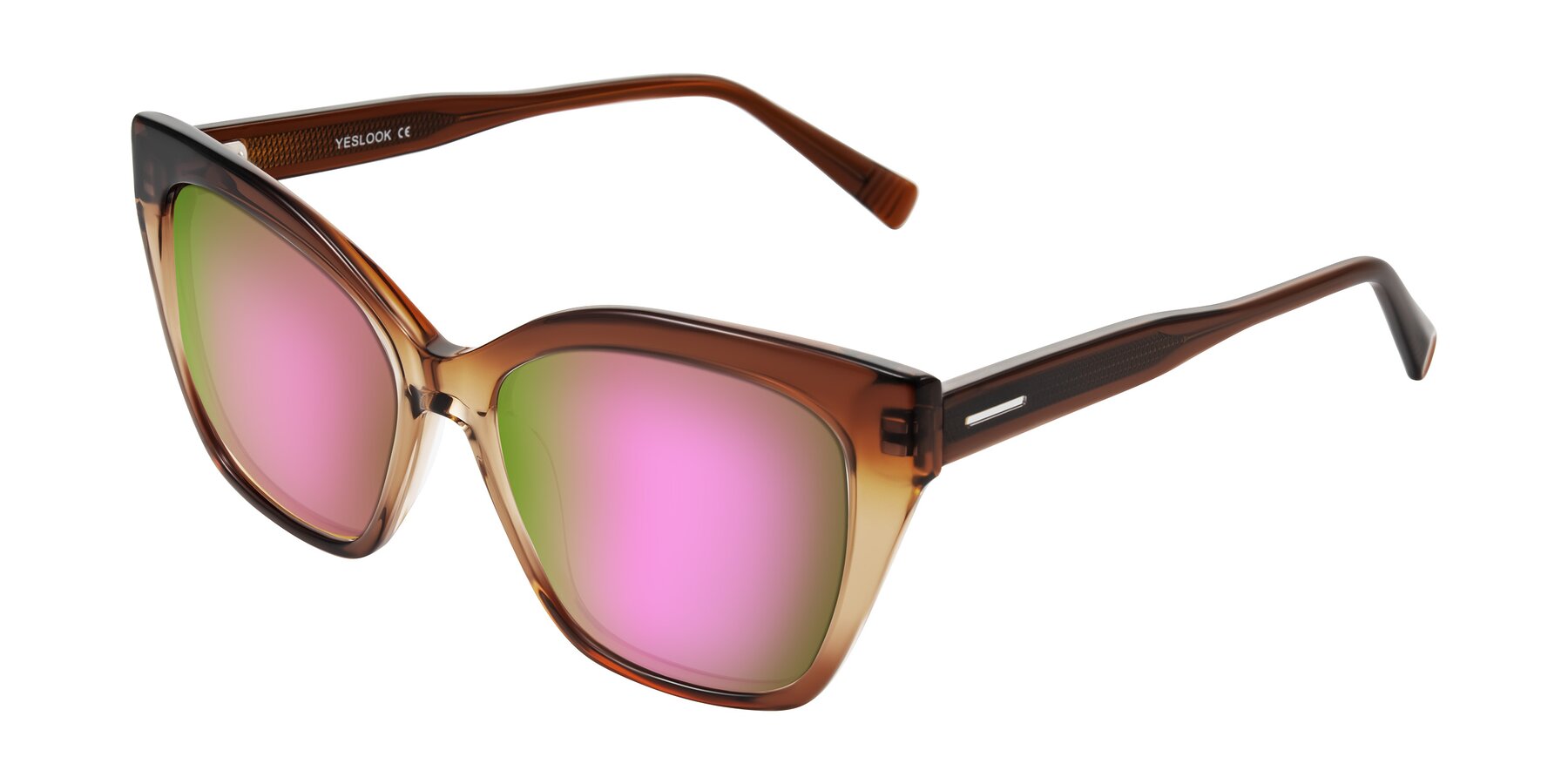 Angle of Landecho in Gradient Brown with Pink Mirrored Lenses