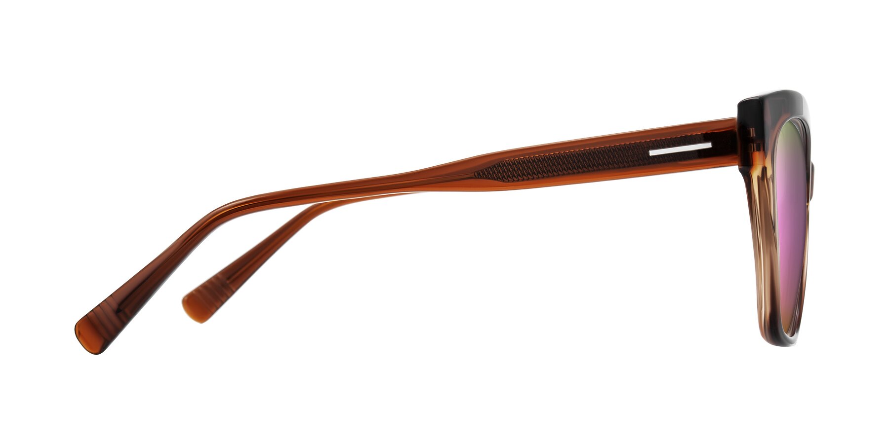 Side of Landecho in Gradient Brown with Pink Mirrored Lenses