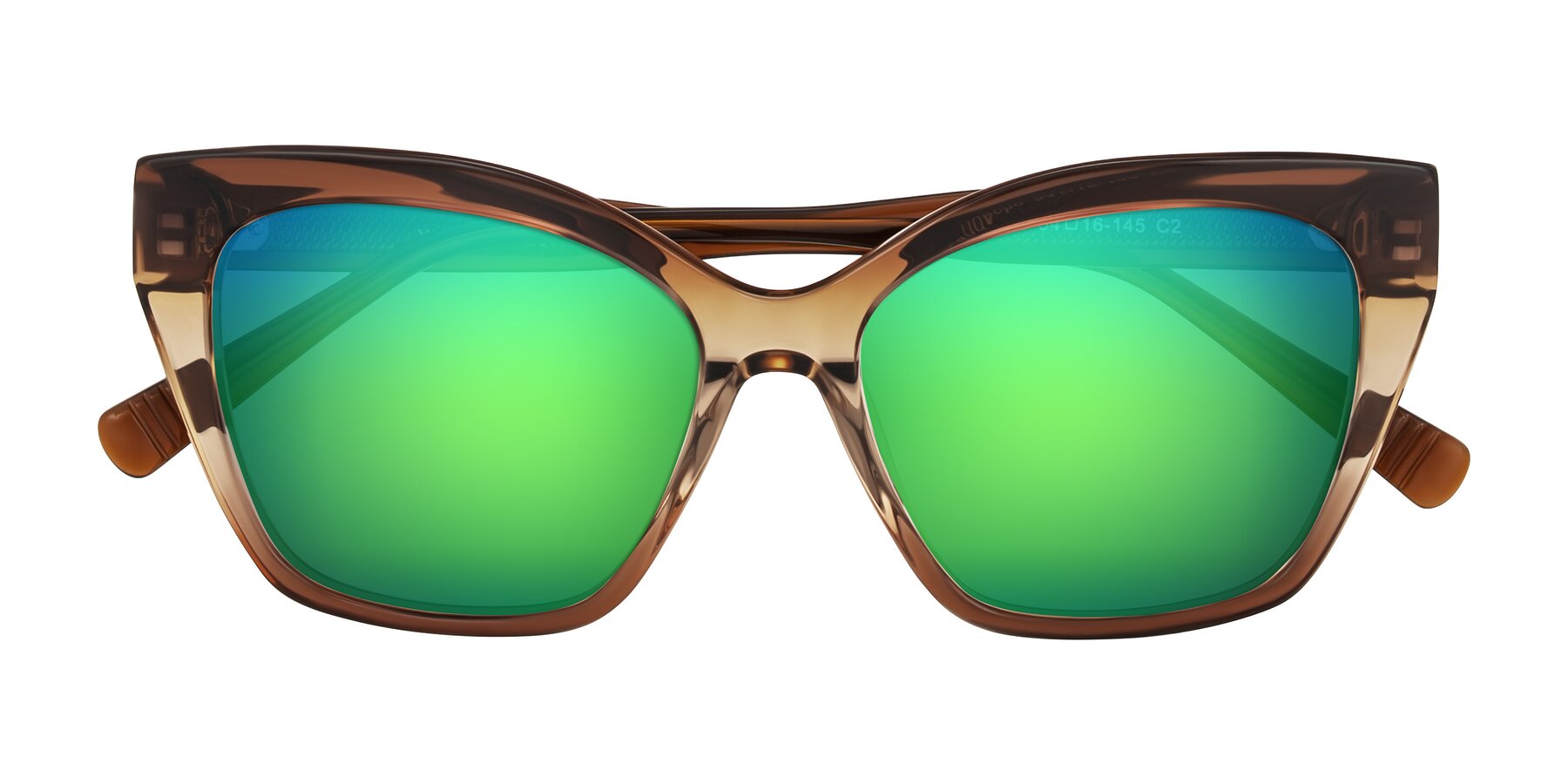 Folded Front of Landecho in Gradient Brown with Green Mirrored Lenses