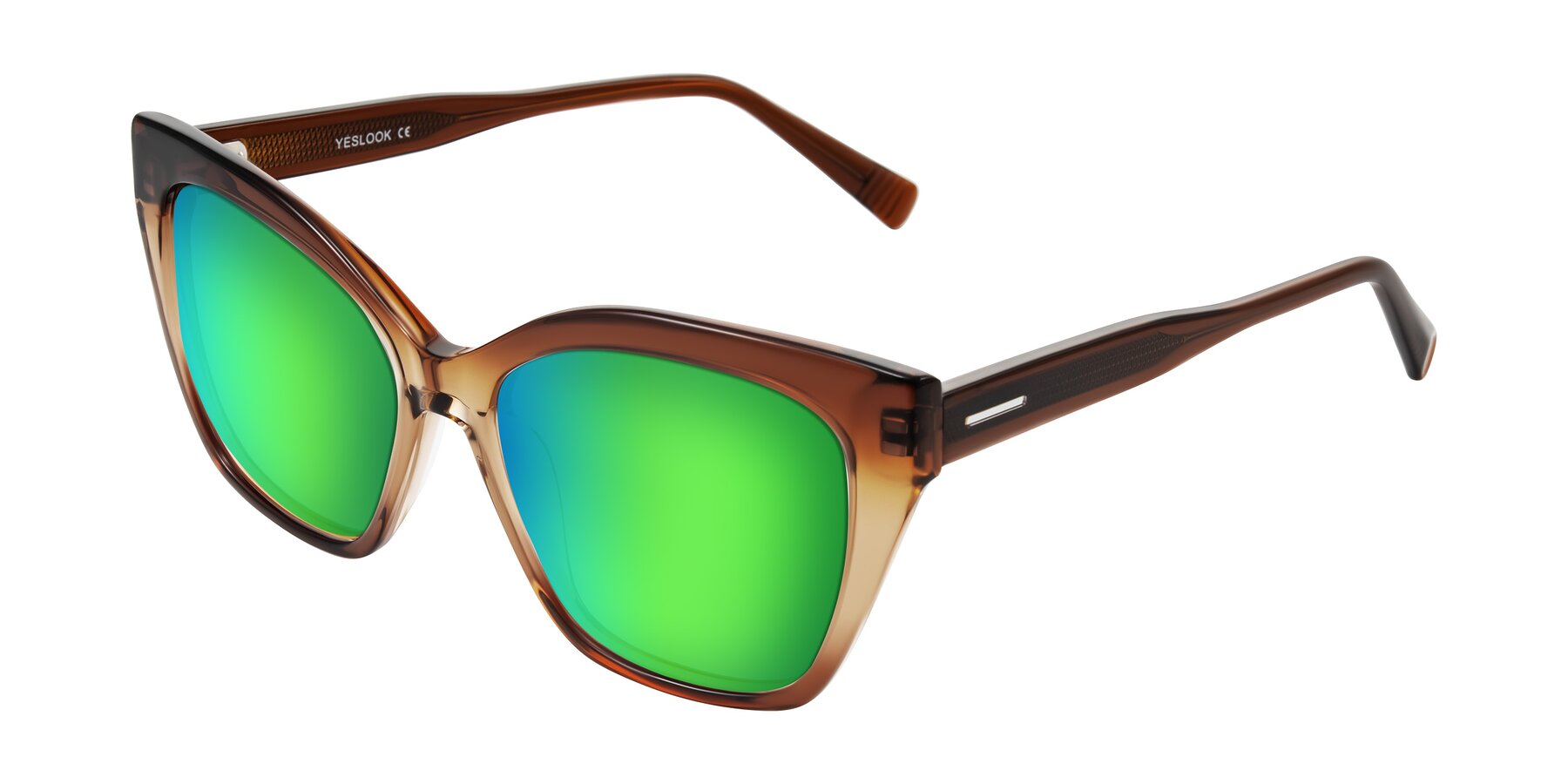 Angle of Landecho in Gradient Brown with Green Mirrored Lenses