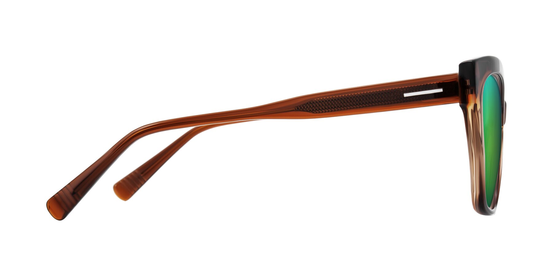 Side of Landecho in Gradient Brown with Green Mirrored Lenses