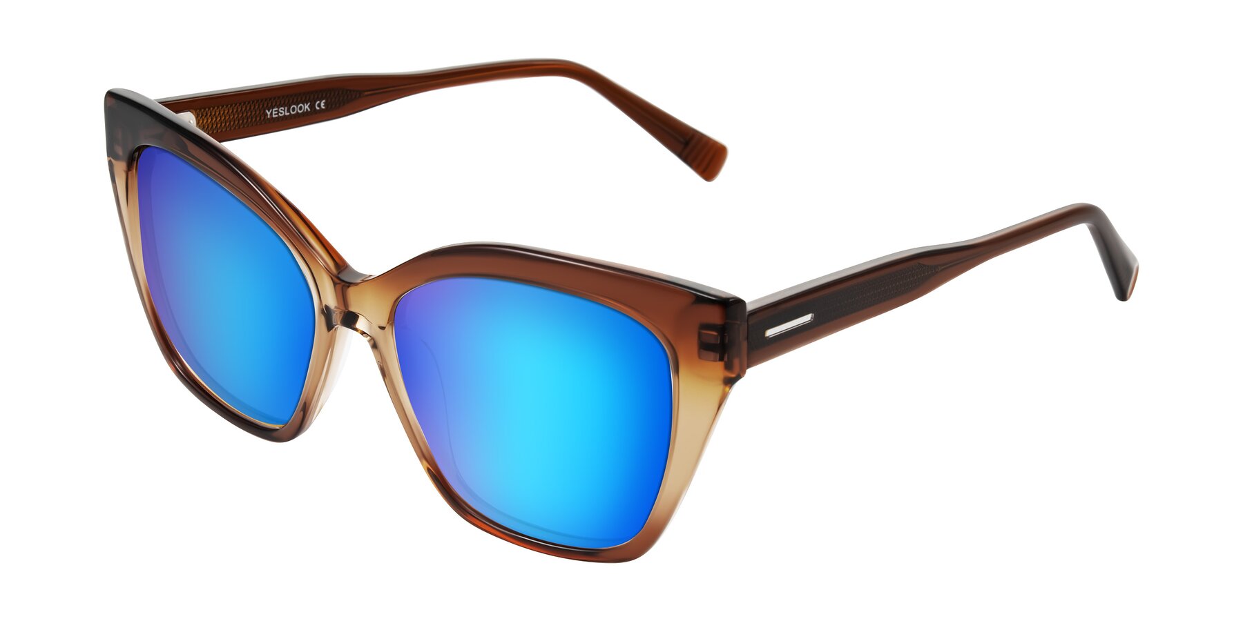 Angle of Landecho in Gradient Brown with Blue Mirrored Lenses