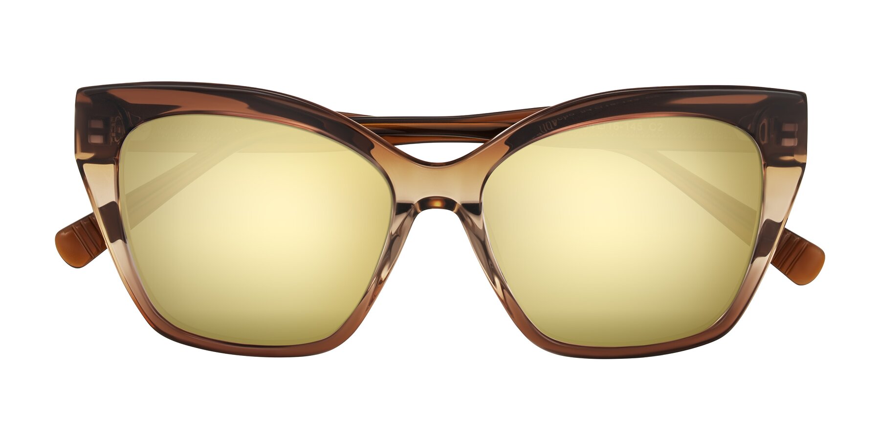 Folded Front of Landecho in Gradient Brown with Gold Mirrored Lenses