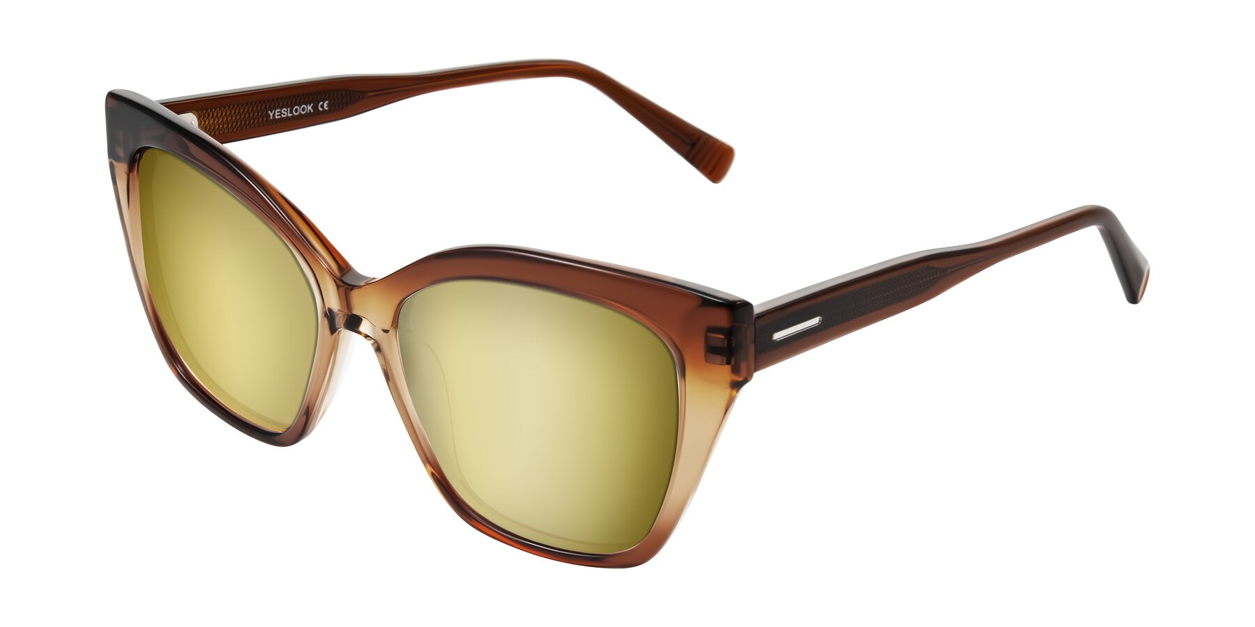 Angle of Landecho in Gradient Brown with Gold Mirrored Lenses