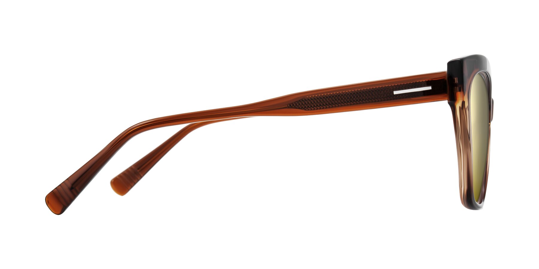 Side of Landecho in Gradient Brown with Gold Mirrored Lenses