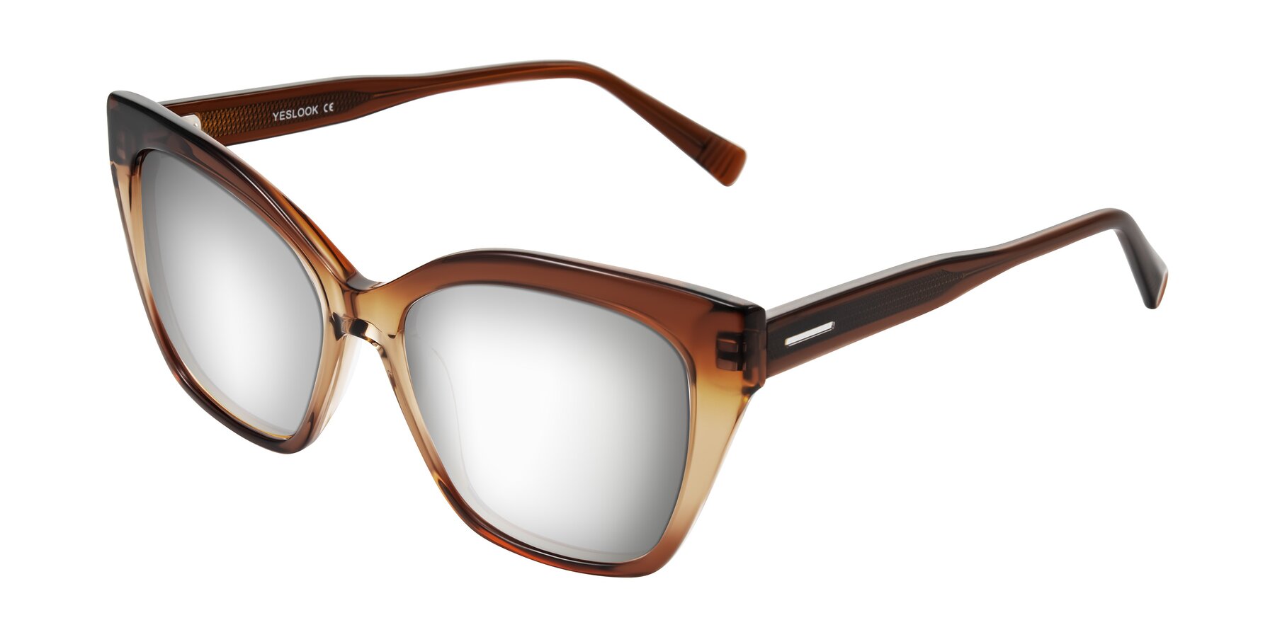 Angle of Landecho in Gradient Brown with Silver Mirrored Lenses