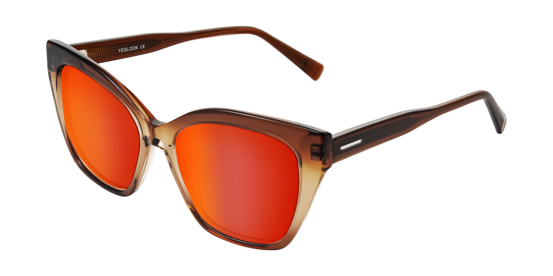 Angle of Landecho in Gradient Brown with Red Gold Mirrored Lenses
