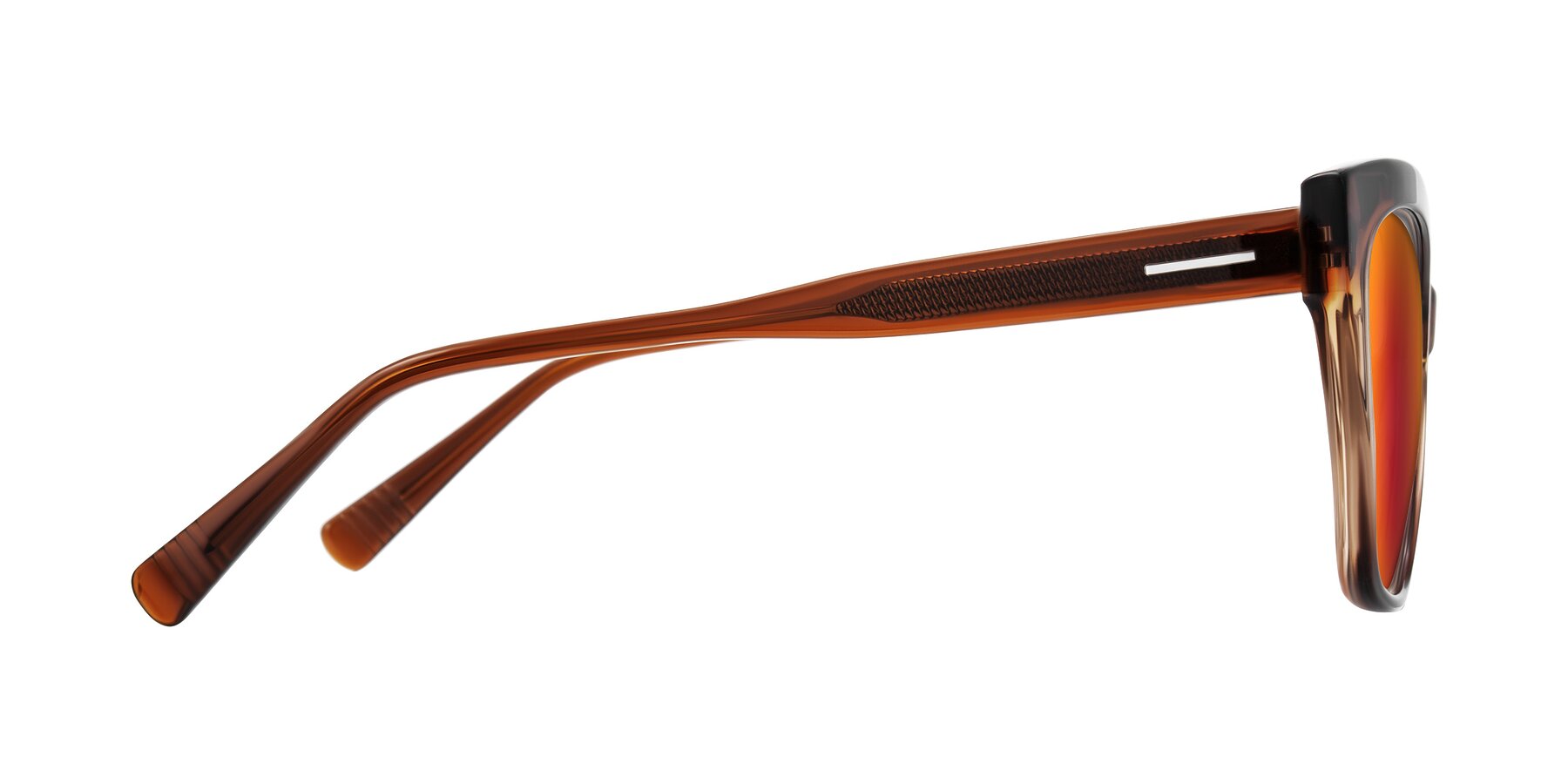 Side of Landecho in Gradient Brown with Red Gold Mirrored Lenses