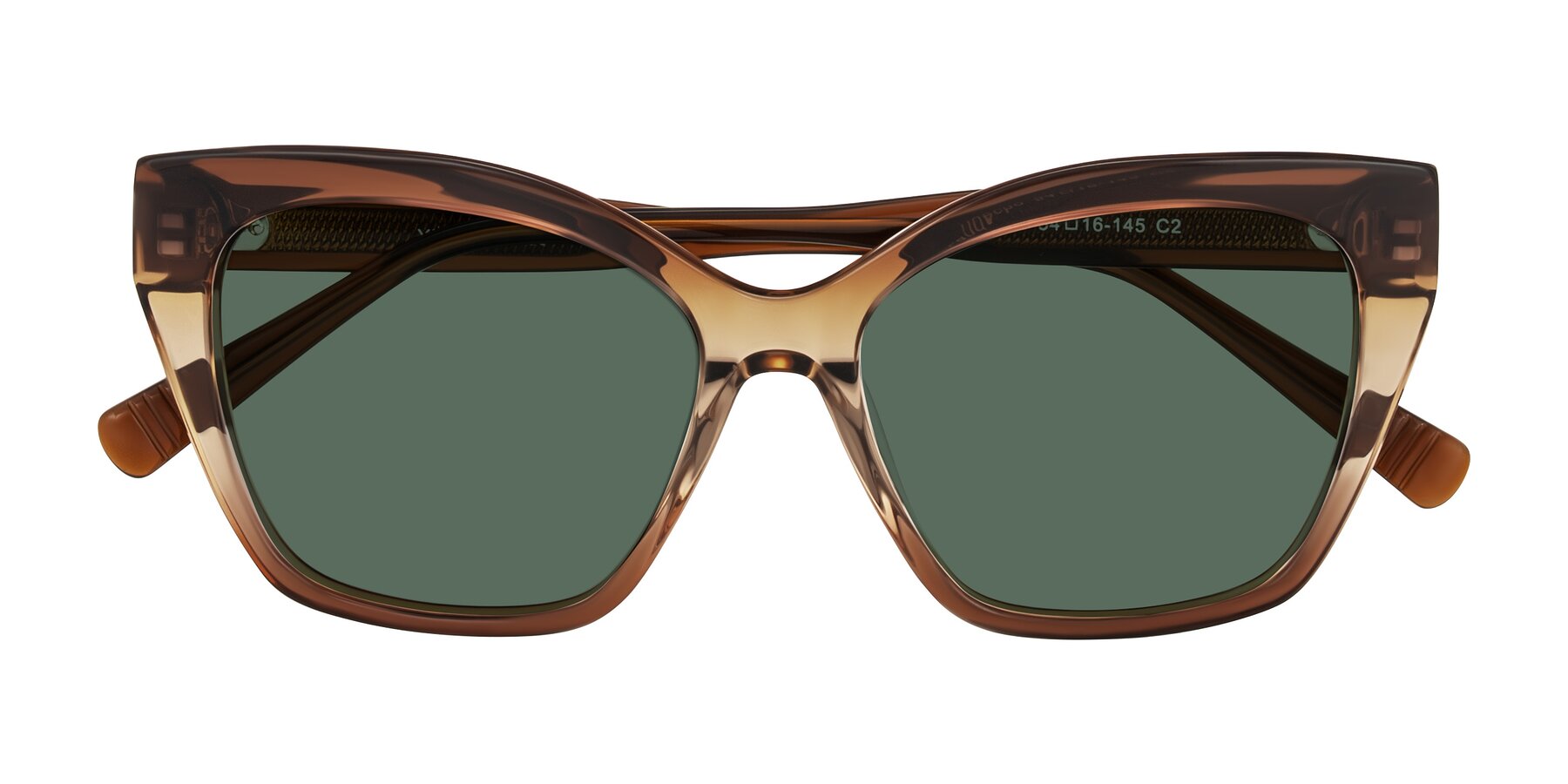 Folded Front of Landecho in Gradient Brown with Green Polarized Lenses