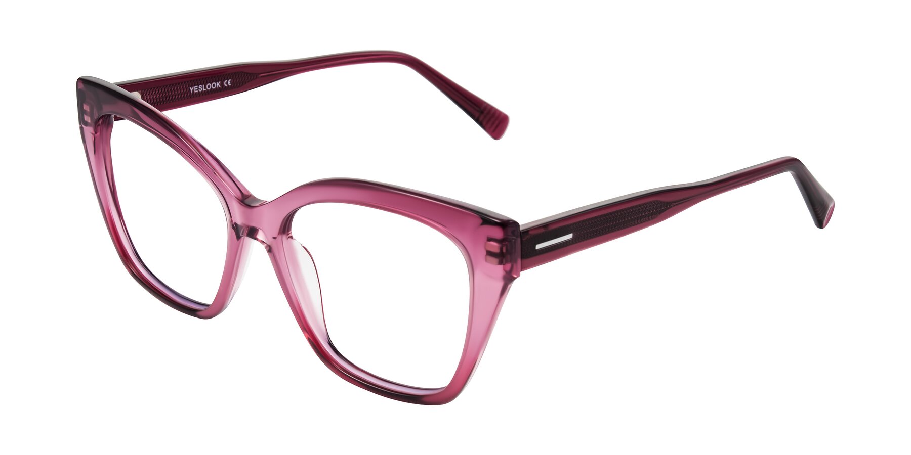 Angle of Landecho in Gradient Purple with Clear Reading Eyeglass Lenses