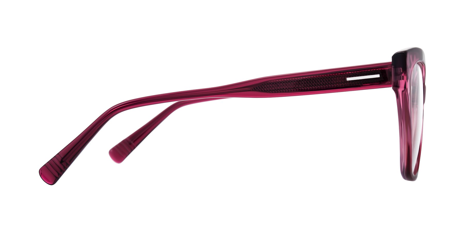 Side of Landecho in Gradient Purple with Clear Reading Eyeglass Lenses