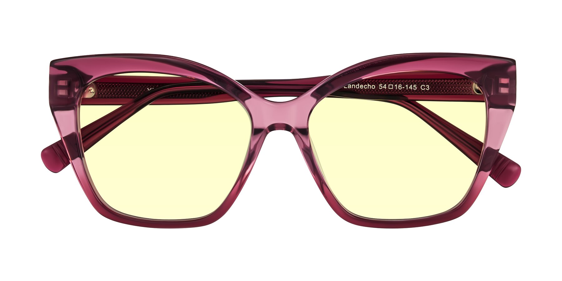 Folded Front of Landecho in Gradient Purple with Light Yellow Tinted Lenses