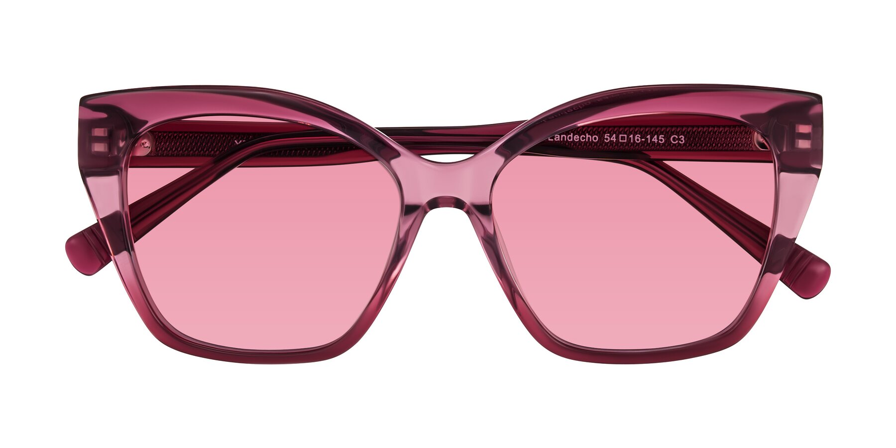 Folded Front of Landecho in Gradient Purple with Pink Tinted Lenses