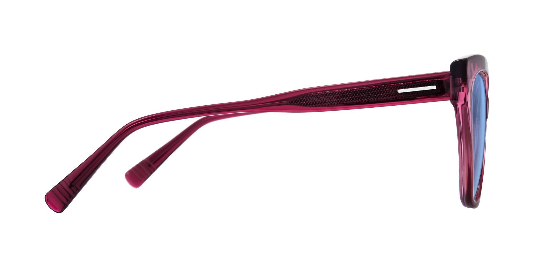 Side of Landecho in Gradient Purple with Medium Blue Tinted Lenses