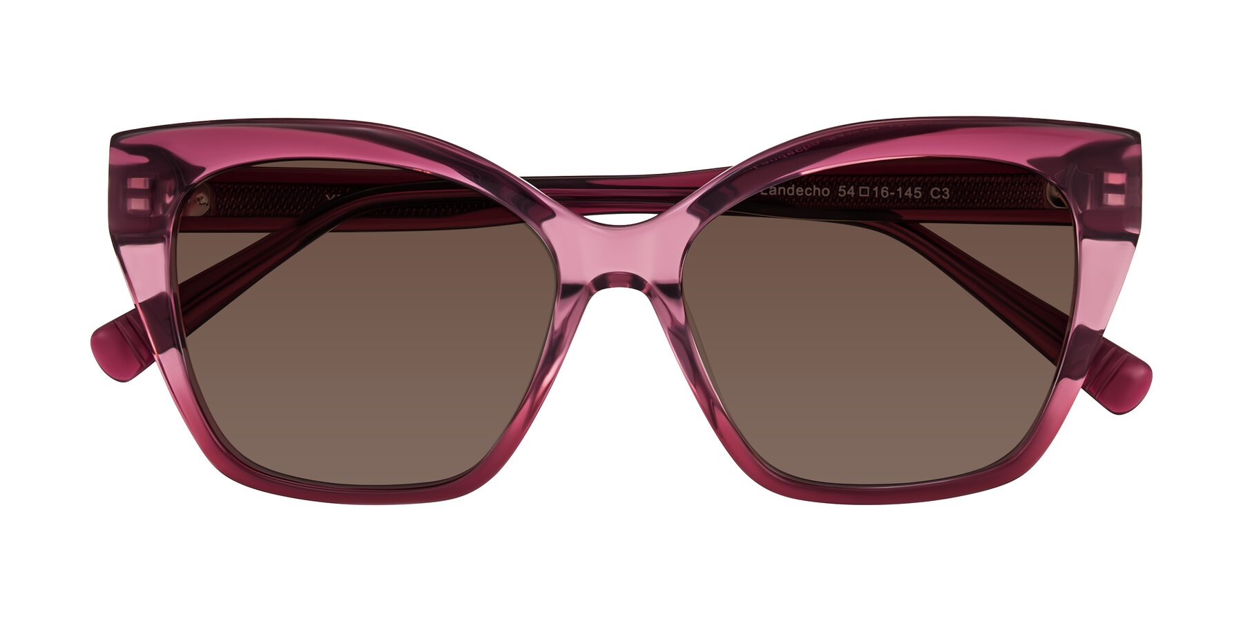 Folded Front of Landecho in Gradient Purple with Brown Tinted Lenses
