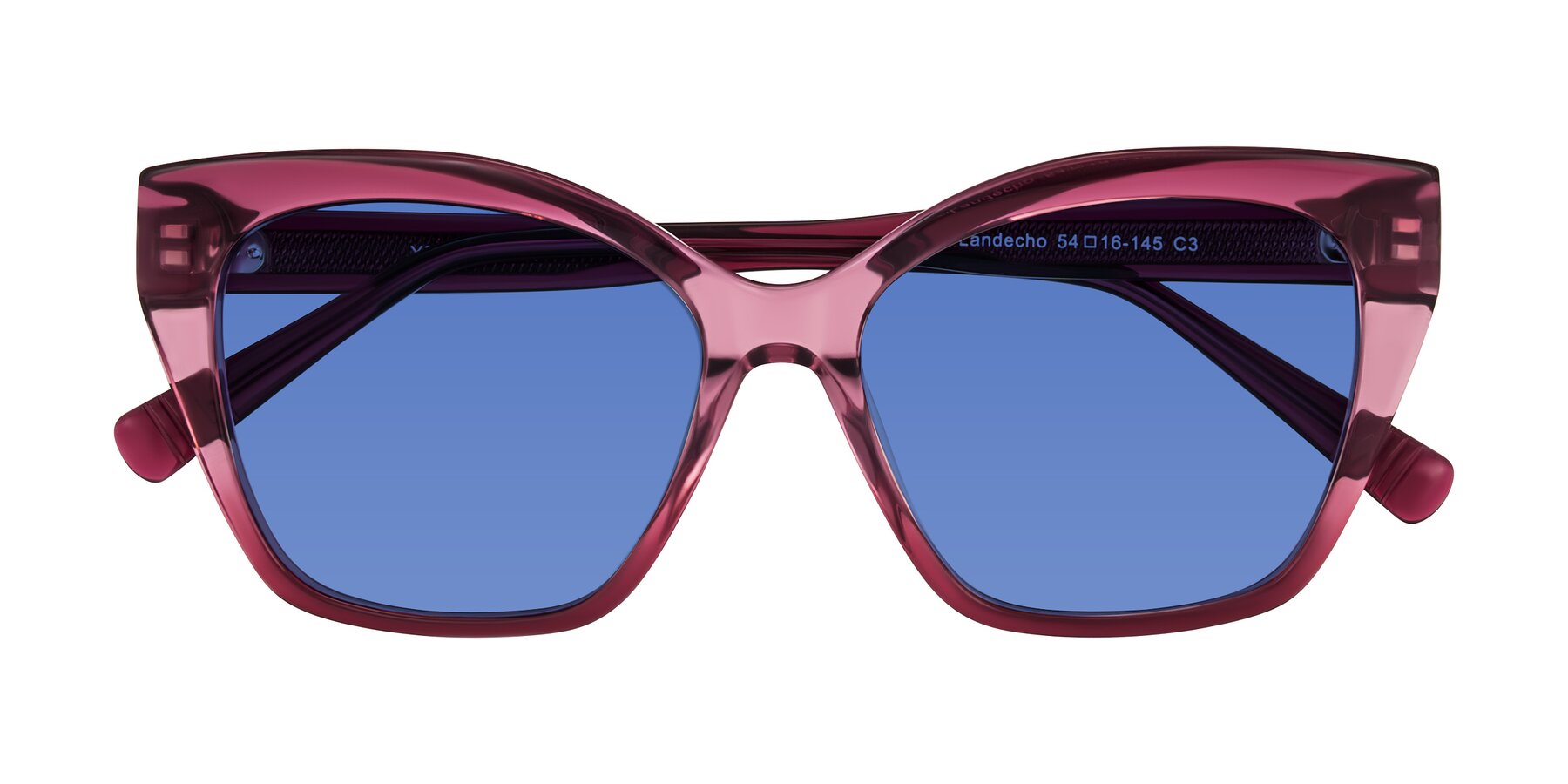 Folded Front of Landecho in Gradient Purple with Blue Tinted Lenses