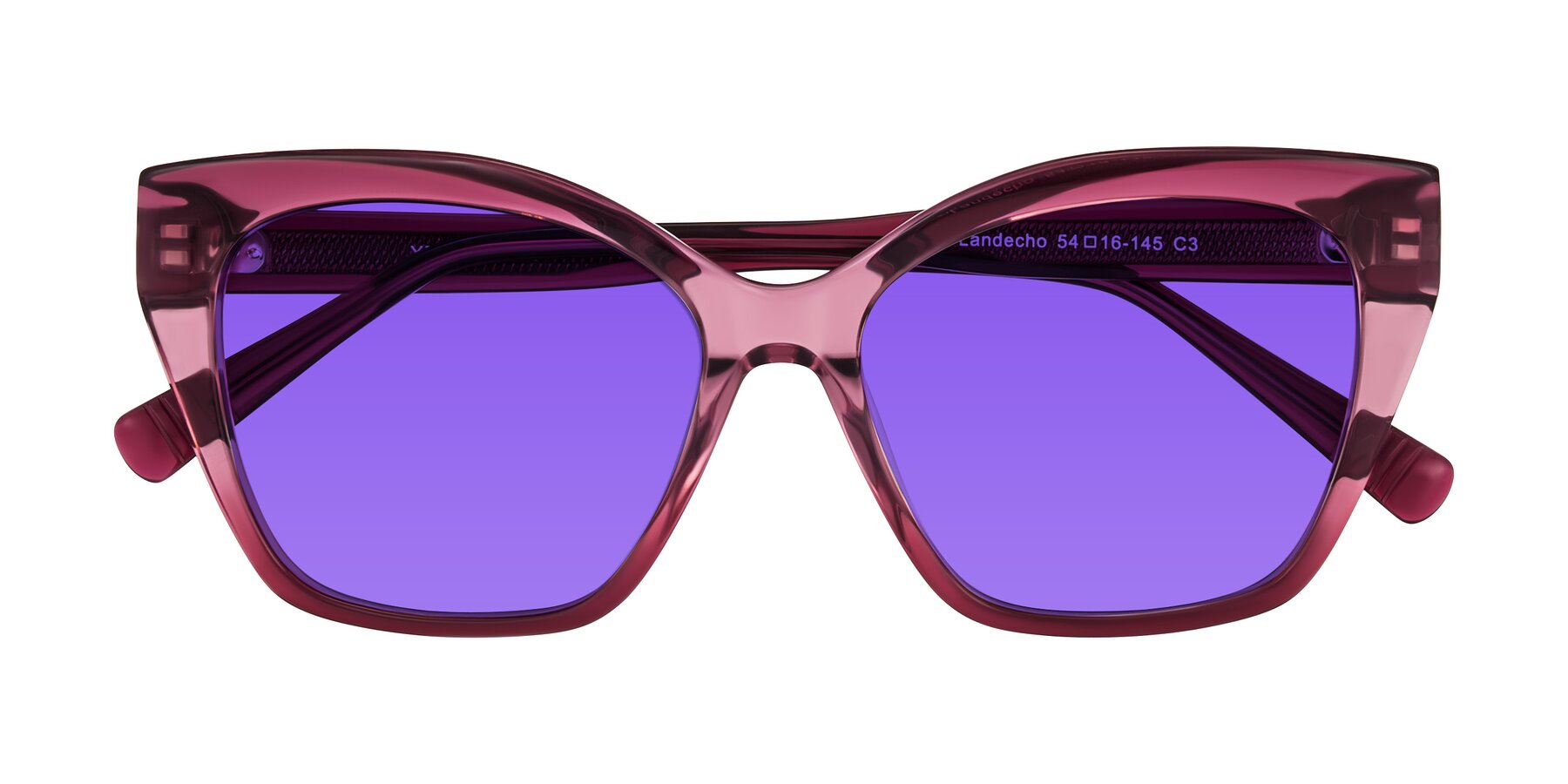 Folded Front of Landecho in Gradient Purple with Purple Tinted Lenses