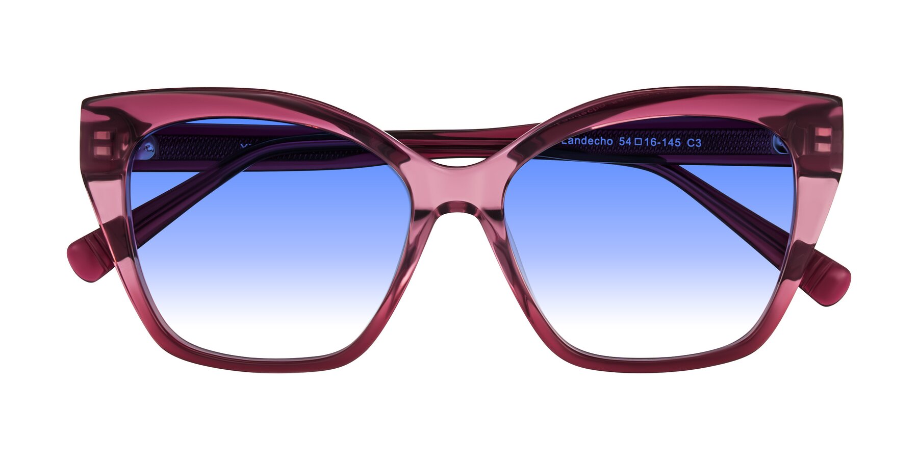 Folded Front of Landecho in Gradient Purple with Blue Gradient Lenses