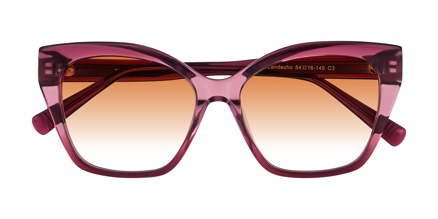Folded Front of Landecho in Gradient Purple with Orange Gradient Lenses