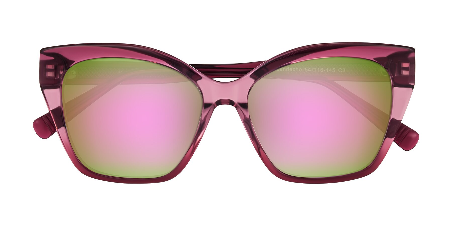 Folded Front of Landecho in Gradient Purple with Pink Mirrored Lenses