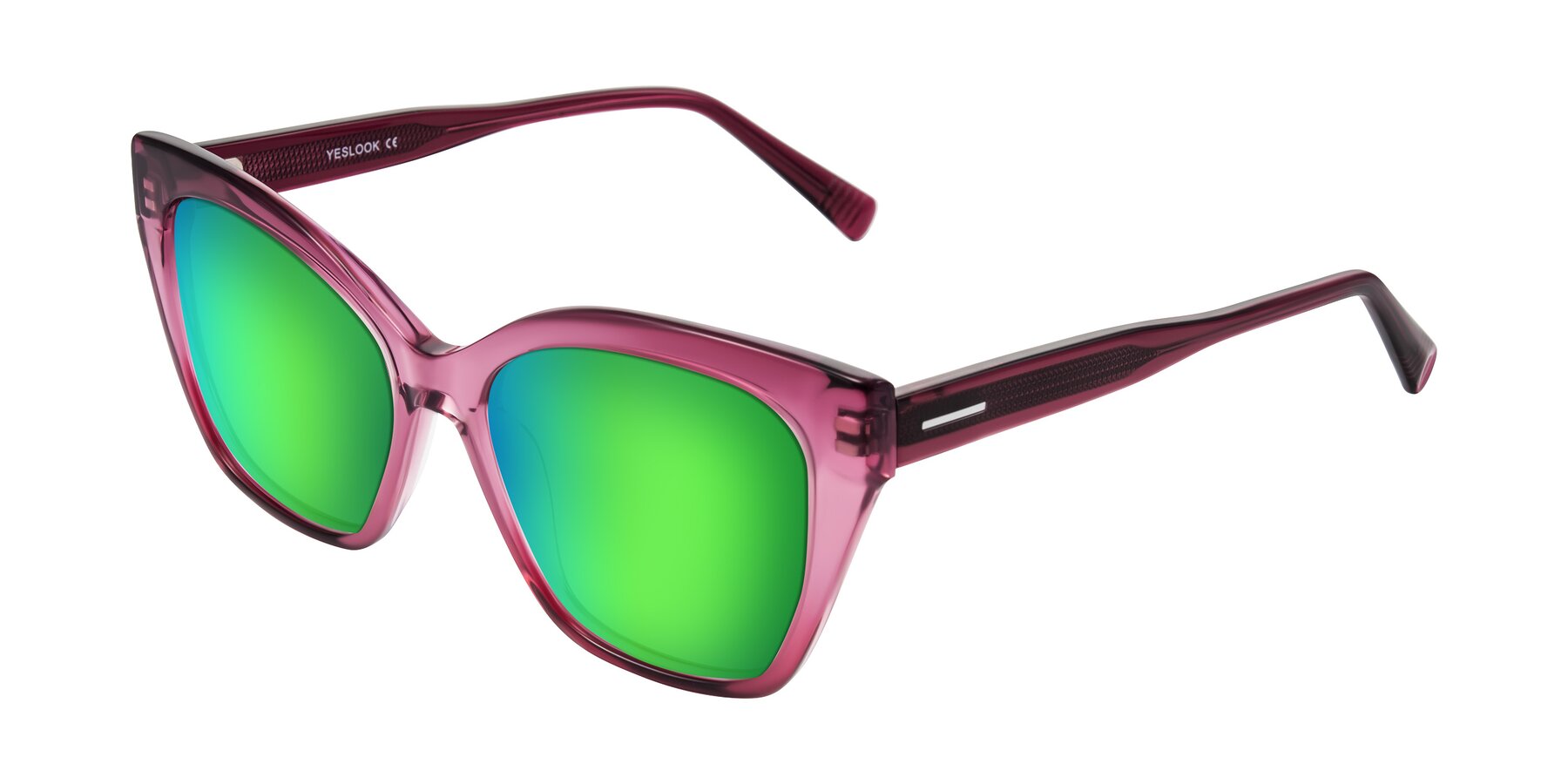 Angle of Landecho in Gradient Purple with Green Mirrored Lenses
