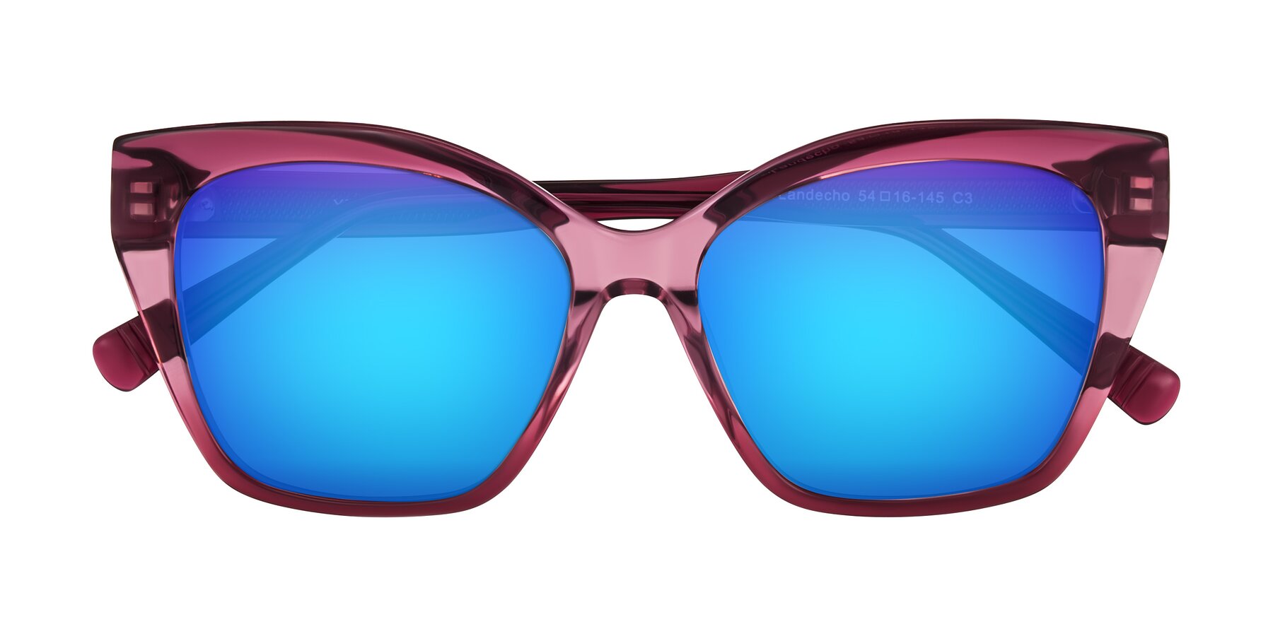 Folded Front of Landecho in Gradient Purple with Blue Mirrored Lenses