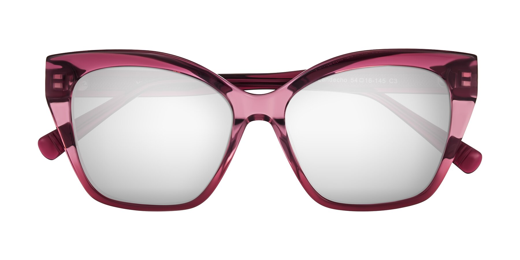Folded Front of Landecho in Gradient Purple with Silver Mirrored Lenses