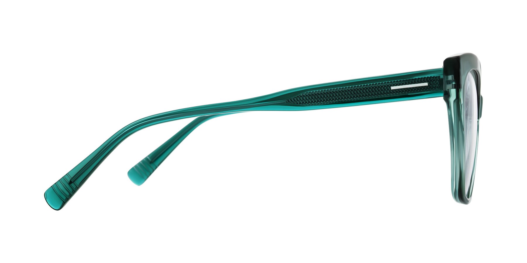Side of Landecho in Gradient Emerald Green with Clear Eyeglass Lenses