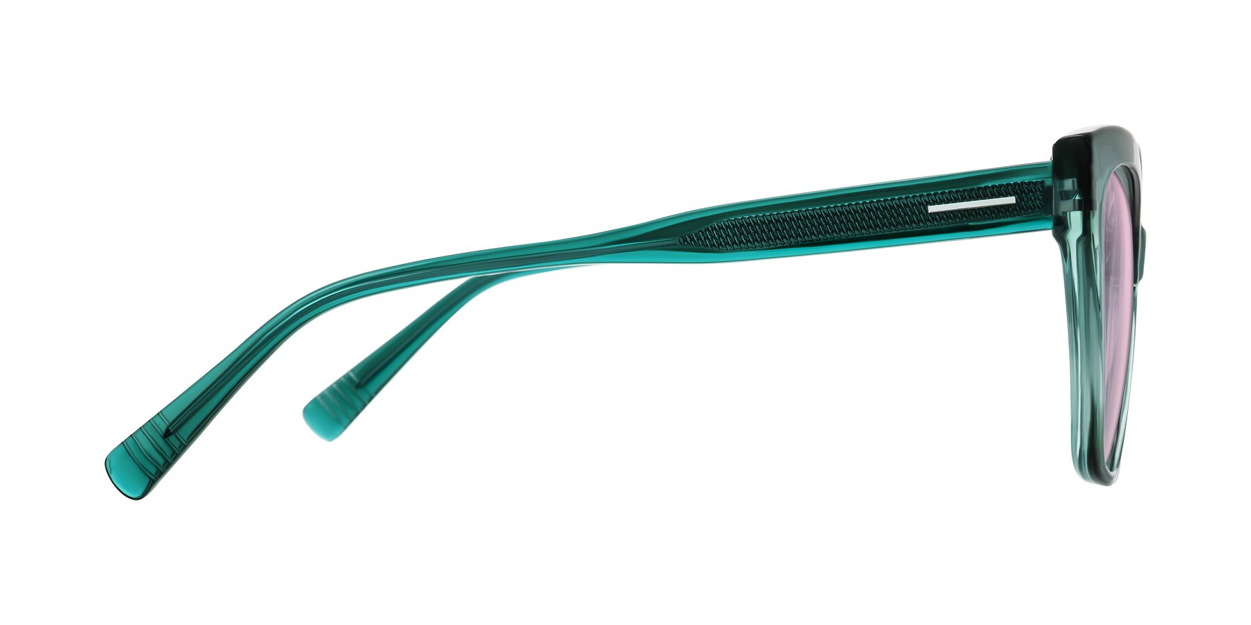 Side of Landecho in Gradient Emerald Green with Light Pink Tinted Lenses