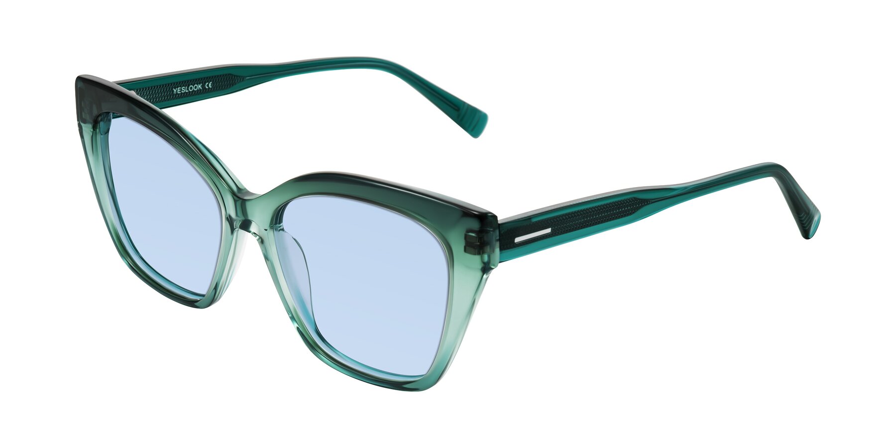 Angle of Landecho in Gradient Emerald Green with Light Blue Tinted Lenses