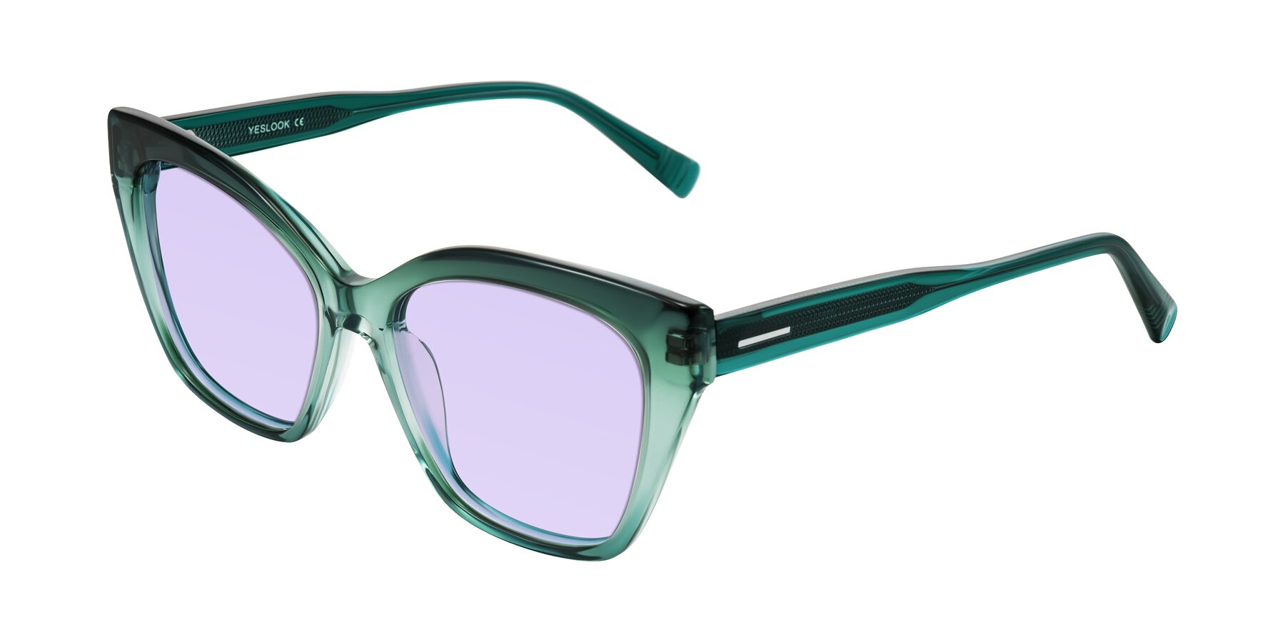 Angle of Landecho in Gradient Emerald Green with Light Purple Tinted Lenses