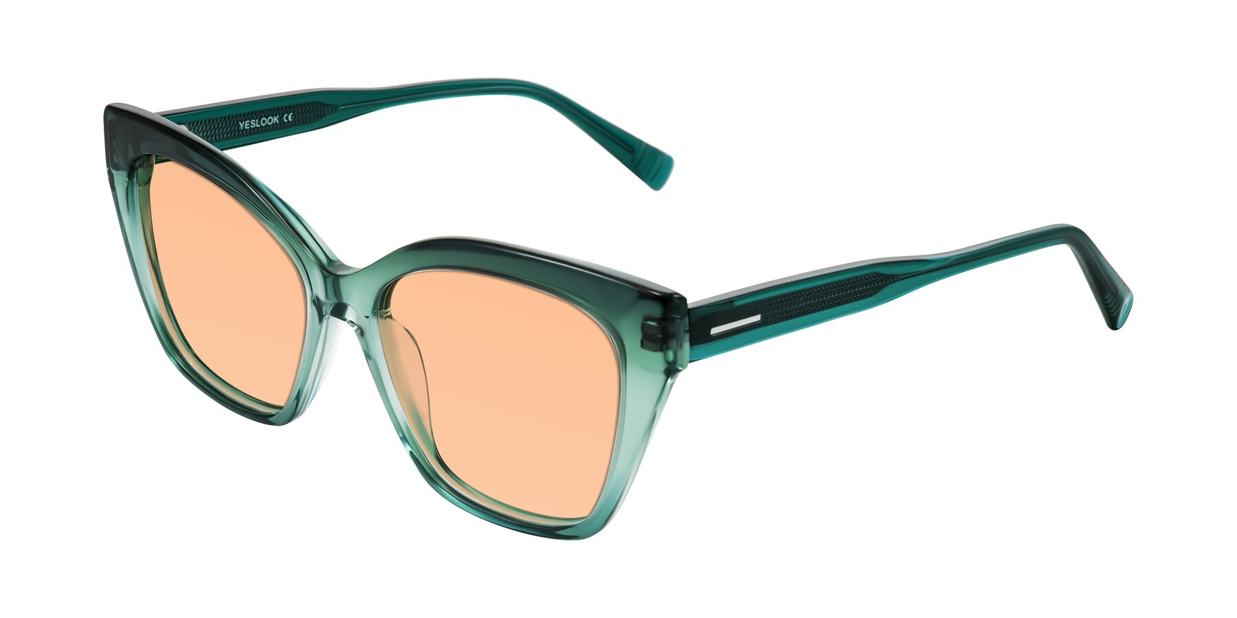 Angle of Landecho in Gradient Emerald Green with Light Orange Tinted Lenses