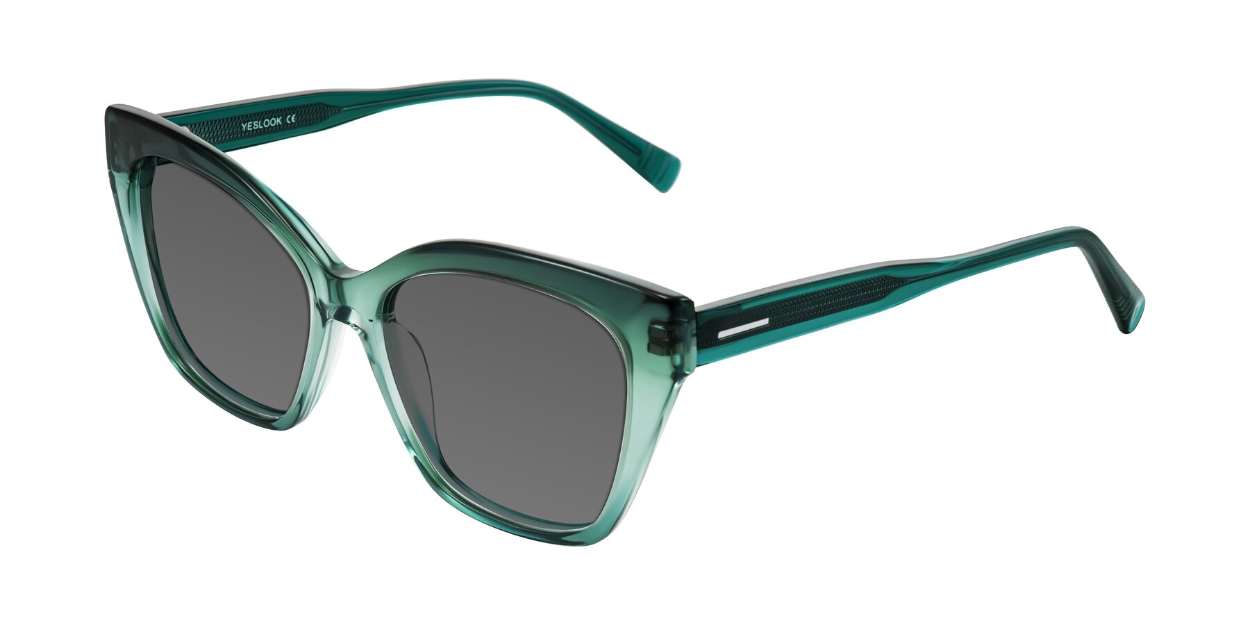Angle of Landecho in Gradient Emerald Green with Medium Gray Tinted Lenses