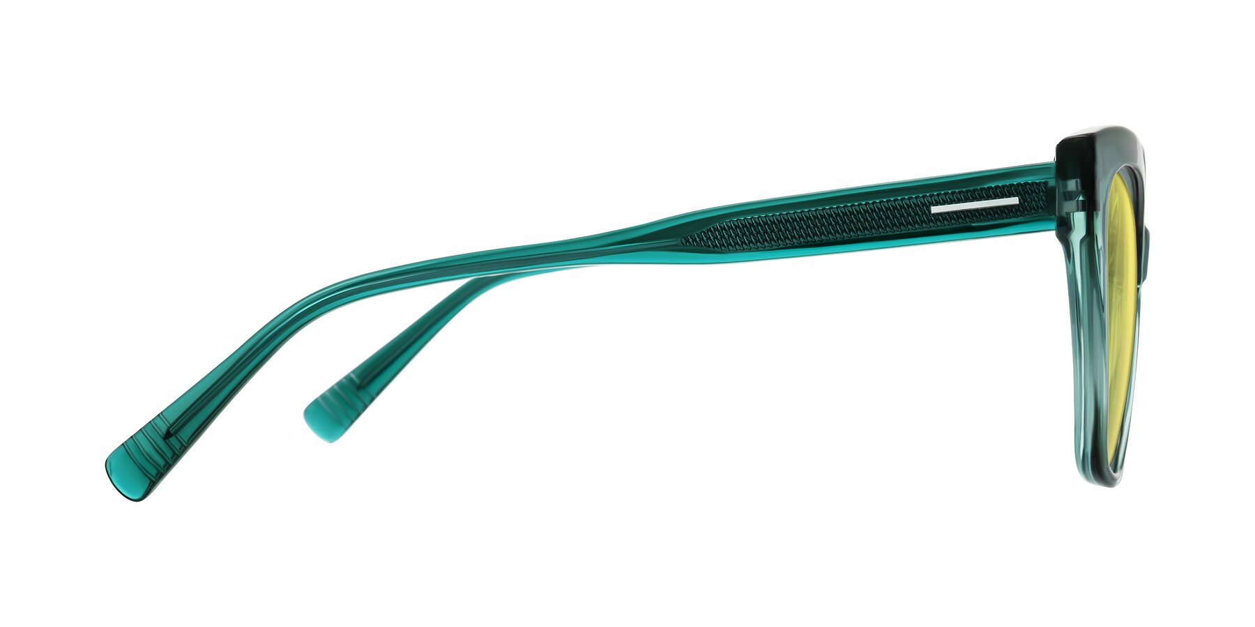 Side of Landecho in Gradient Emerald Green with Medium Yellow Tinted Lenses