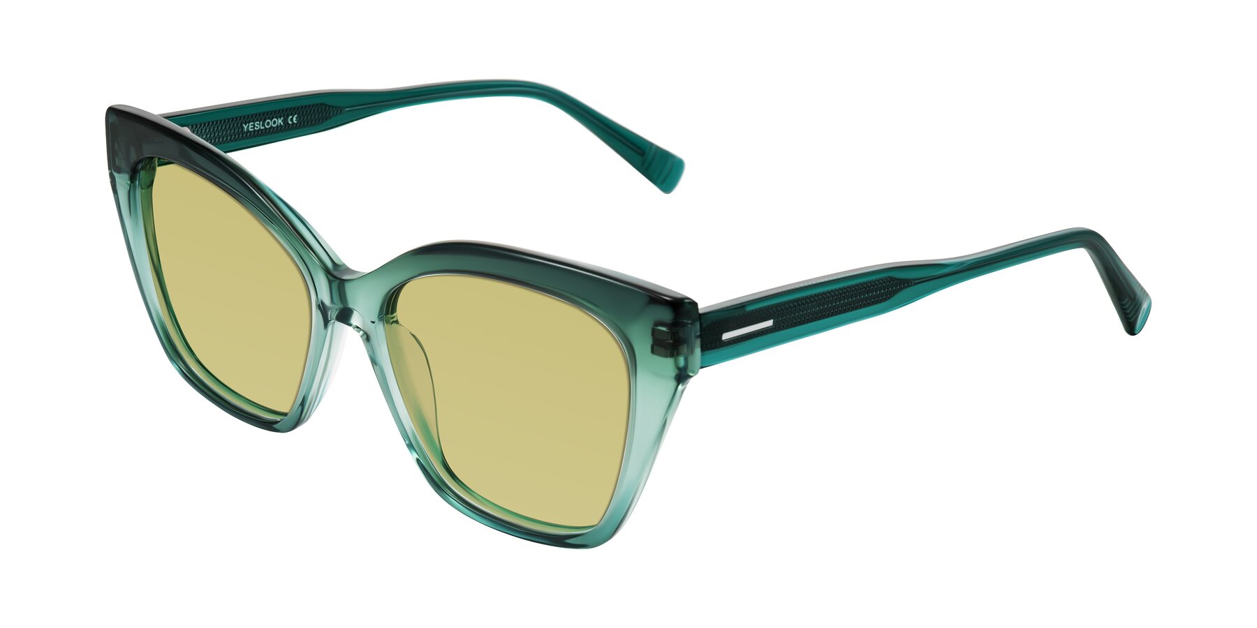 Angle of Landecho in Gradient Emerald Green with Medium Champagne Tinted Lenses