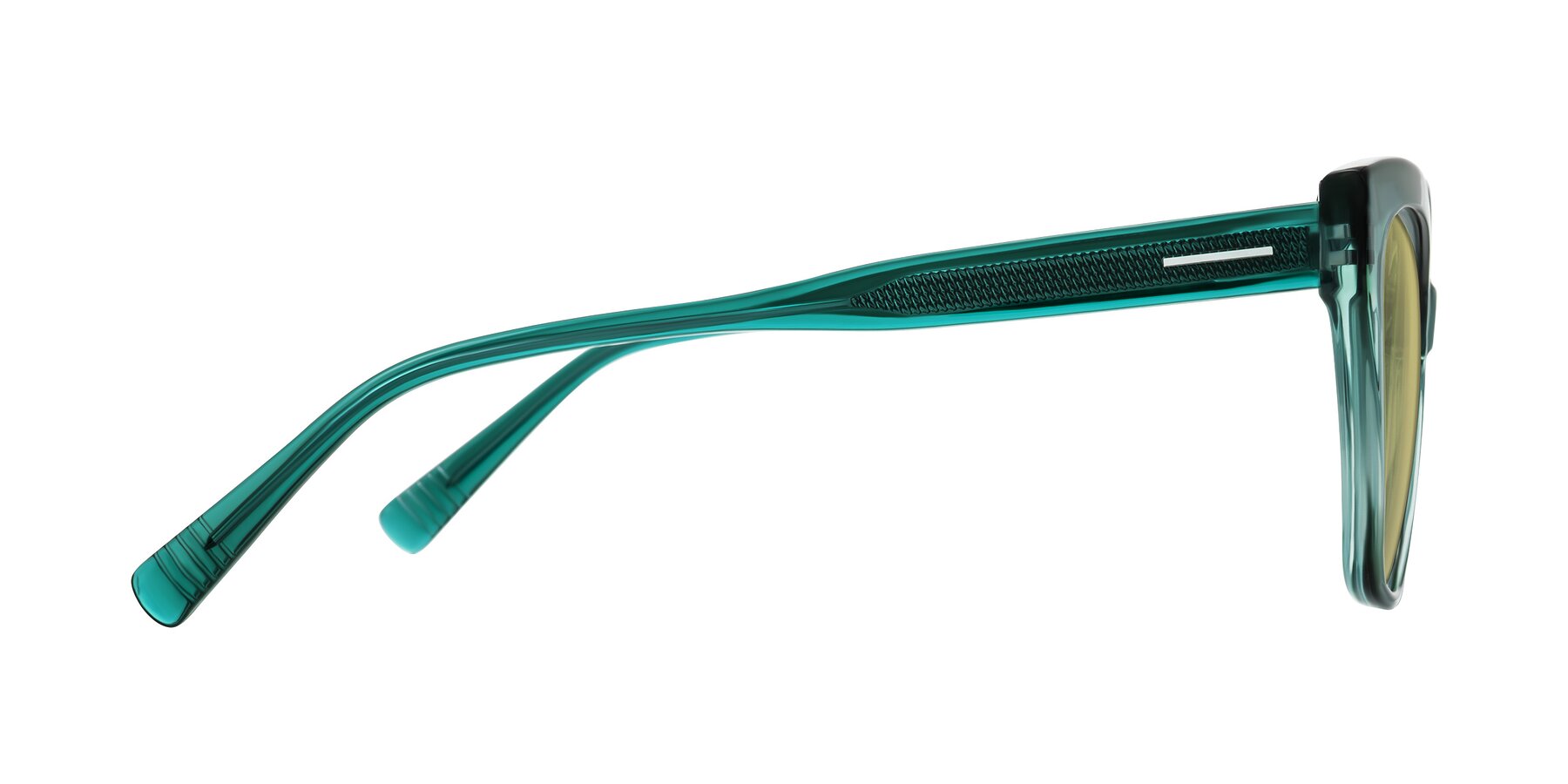 Side of Landecho in Gradient Emerald Green with Medium Champagne Tinted Lenses
