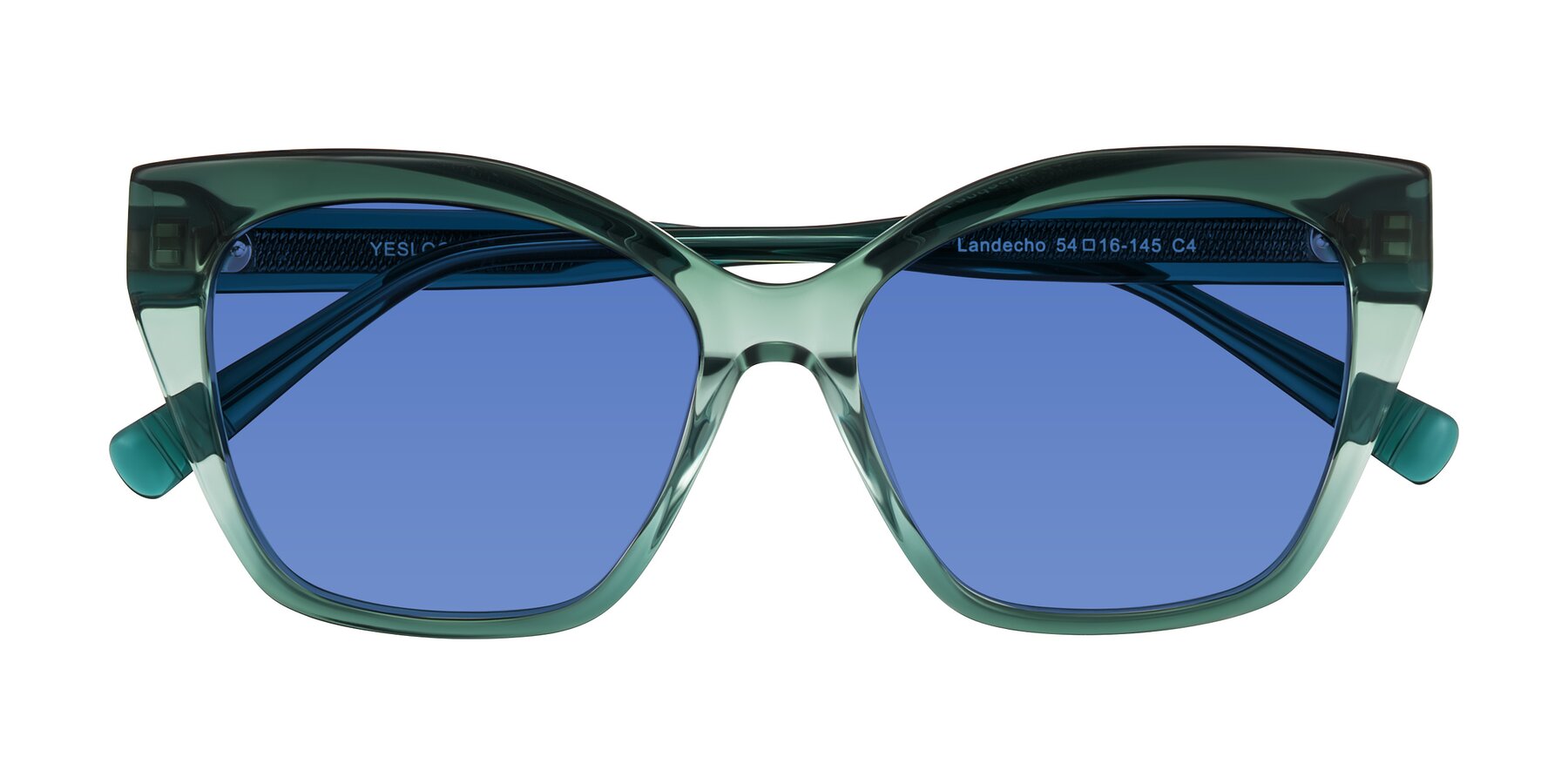 Gradient Emerald Green Oversized Acetate Butterfly Tinted Sunglasses ...