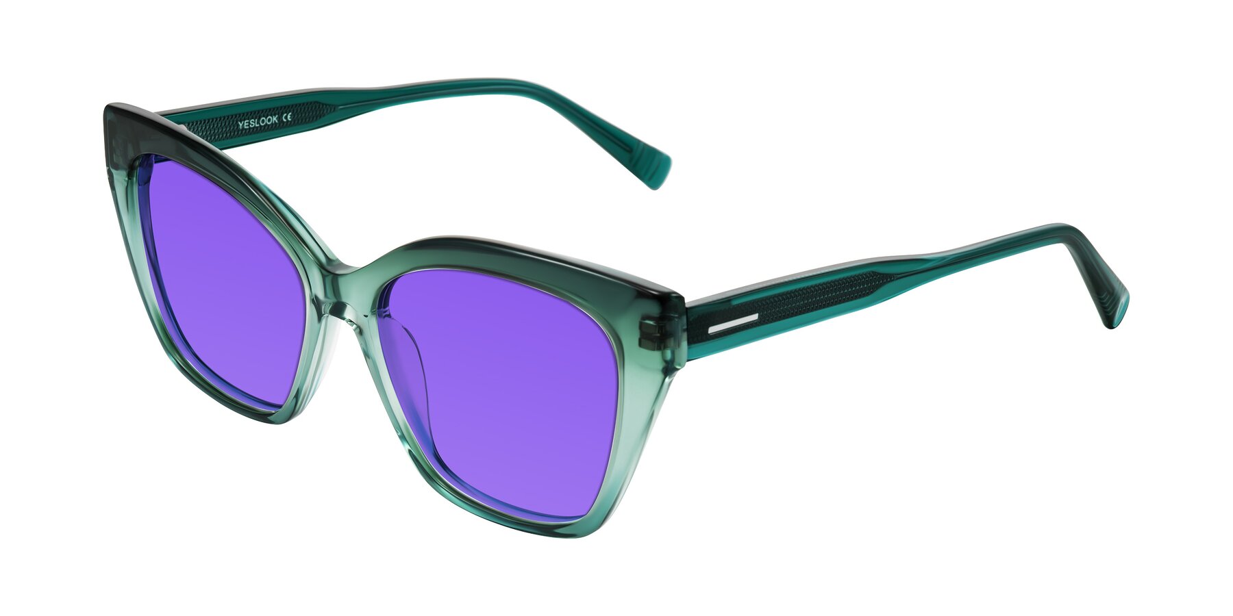 Angle of Landecho in Gradient Emerald Green with Purple Tinted Lenses