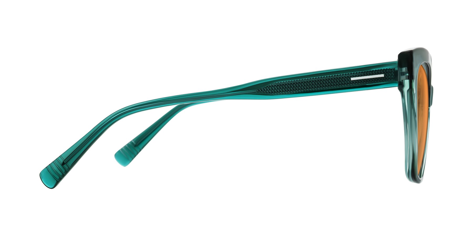 Side of Landecho in Gradient Emerald Green with Orange Tinted Lenses
