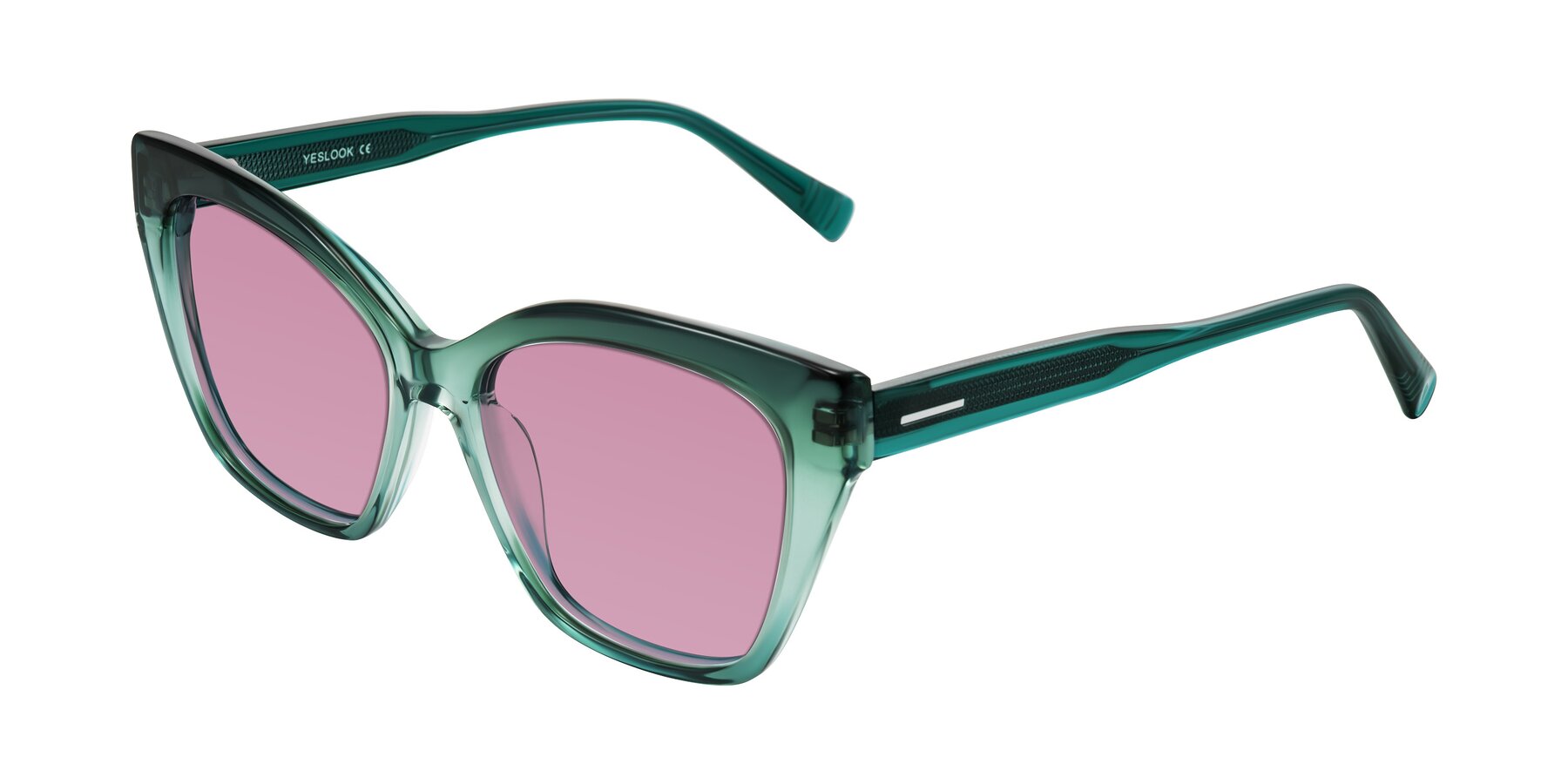 Angle of Landecho in Gradient Emerald Green with Medium Wine Tinted Lenses