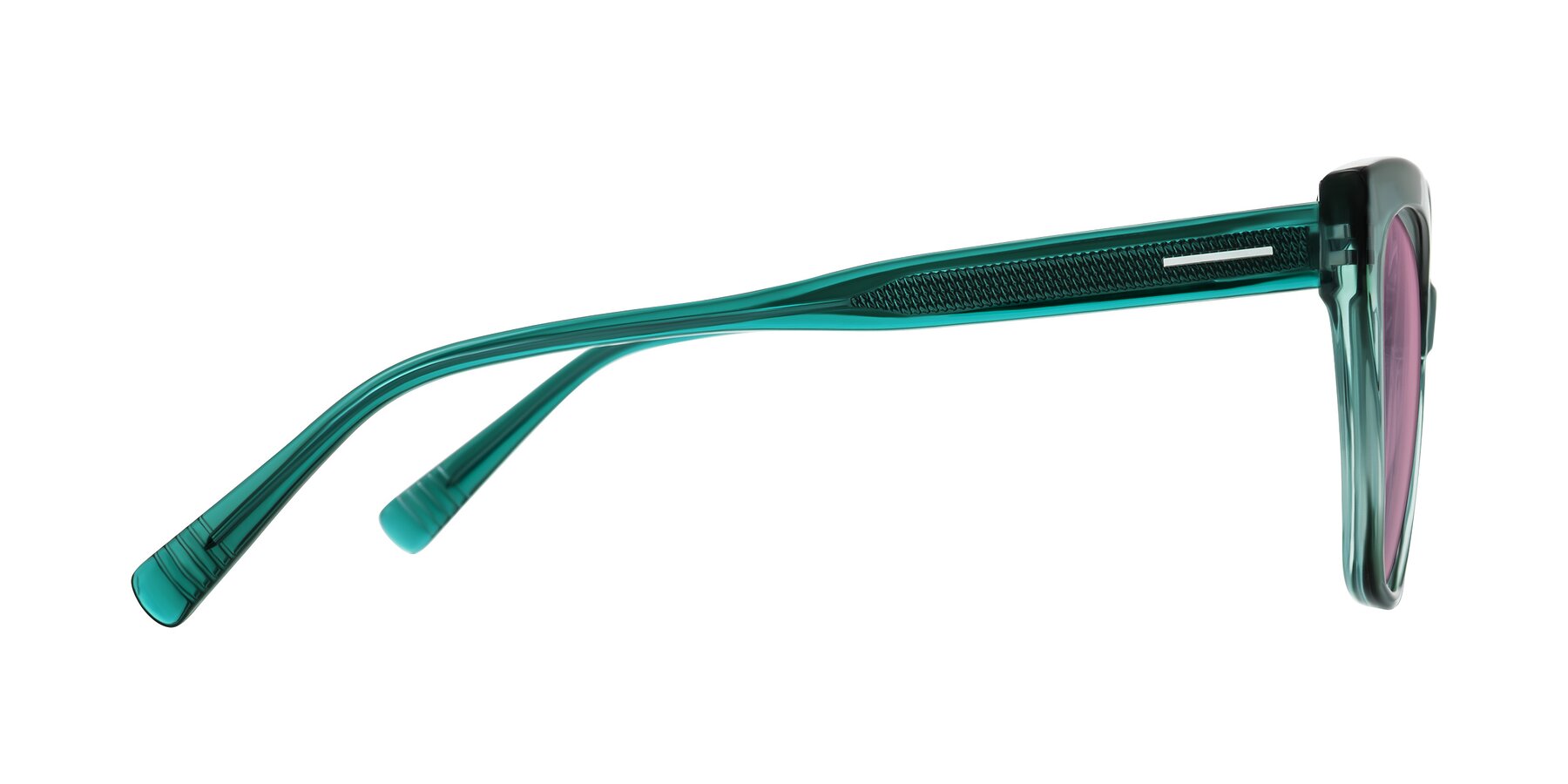 Side of Landecho in Gradient Emerald Green with Medium Wine Tinted Lenses