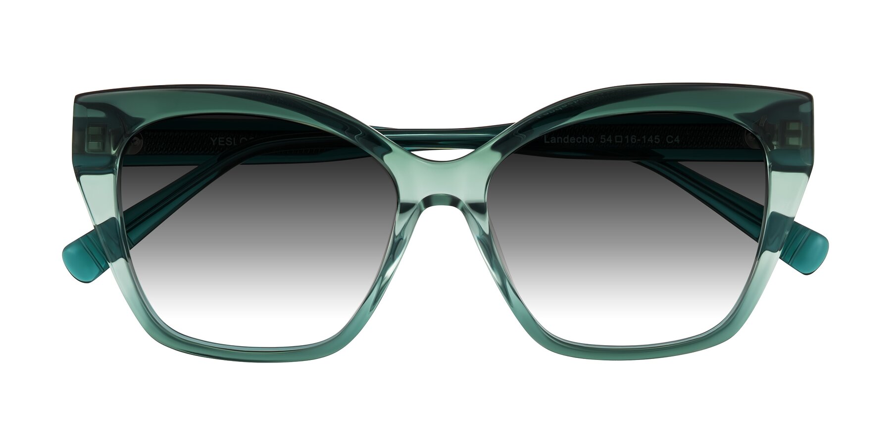 Folded Front of Landecho in Gradient Emerald Green with Gray Gradient Lenses