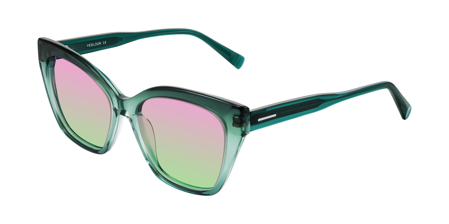 Angle of Landecho in Gradient Emerald Green with Pink / Green Gradient Lenses