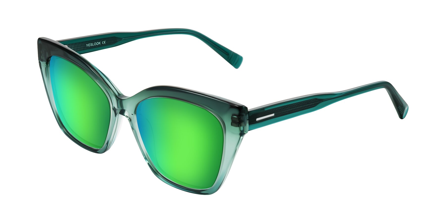 Angle of Landecho in Gradient Emerald Green with Green Mirrored Lenses