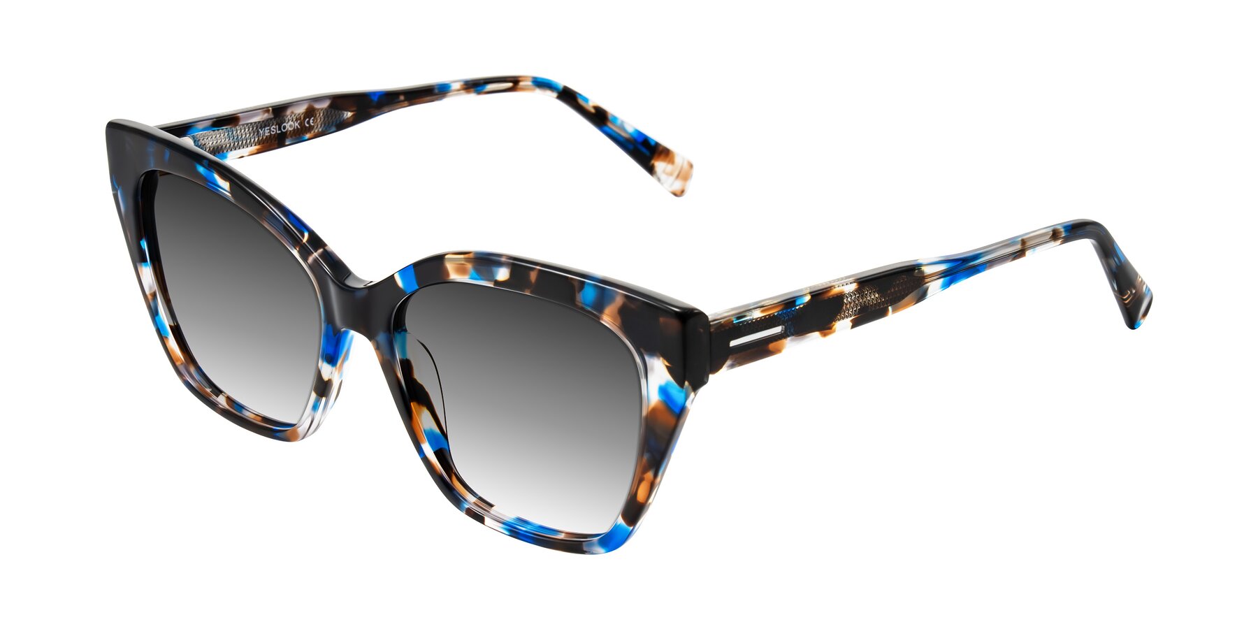 Angle of Landecho in Blue Tortoise with Gray Gradient Lenses